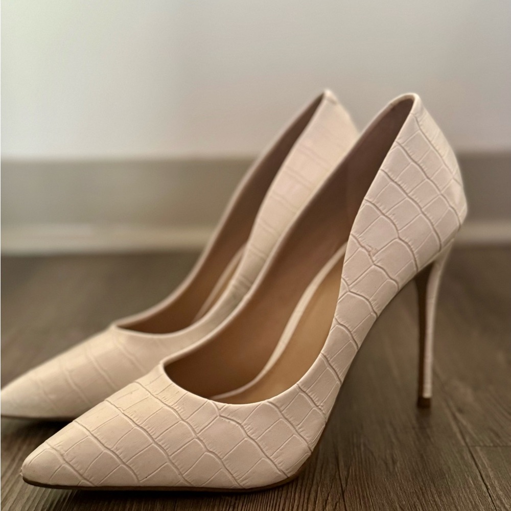 Croc High Heels with Pointed Toe and Stiletto Heel